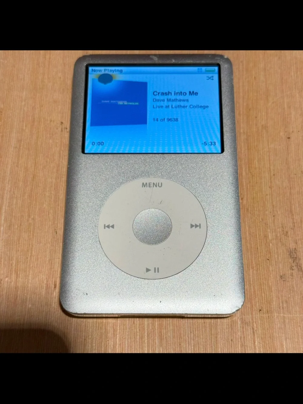 iPod Classic 6thGen 120GB Silver-A1238 Tested Good w/Charg-9638-Songs Read Info!